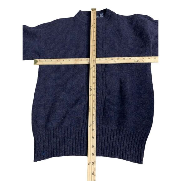 Rare Crew 100% SHETLAND WOOL PULLOVER Sweater Mens Blue size large - Picture 7 of 7